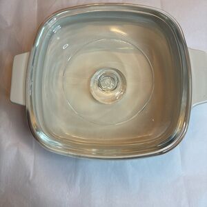 Corningware vintage Glass and White Casserole Dish with Lid 6x6